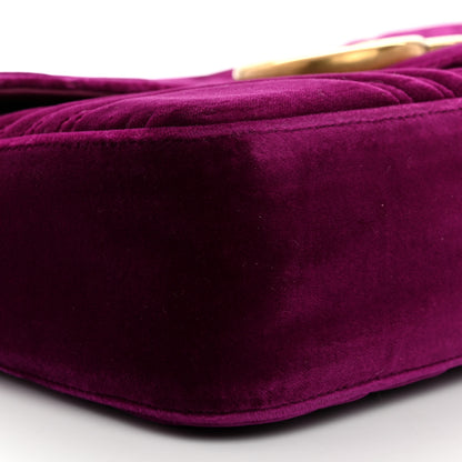 Gucci Velvet Matelasse Medium GG Marmont Shoulder Bag Fuchsia Violet Cyclamen 9 of 10