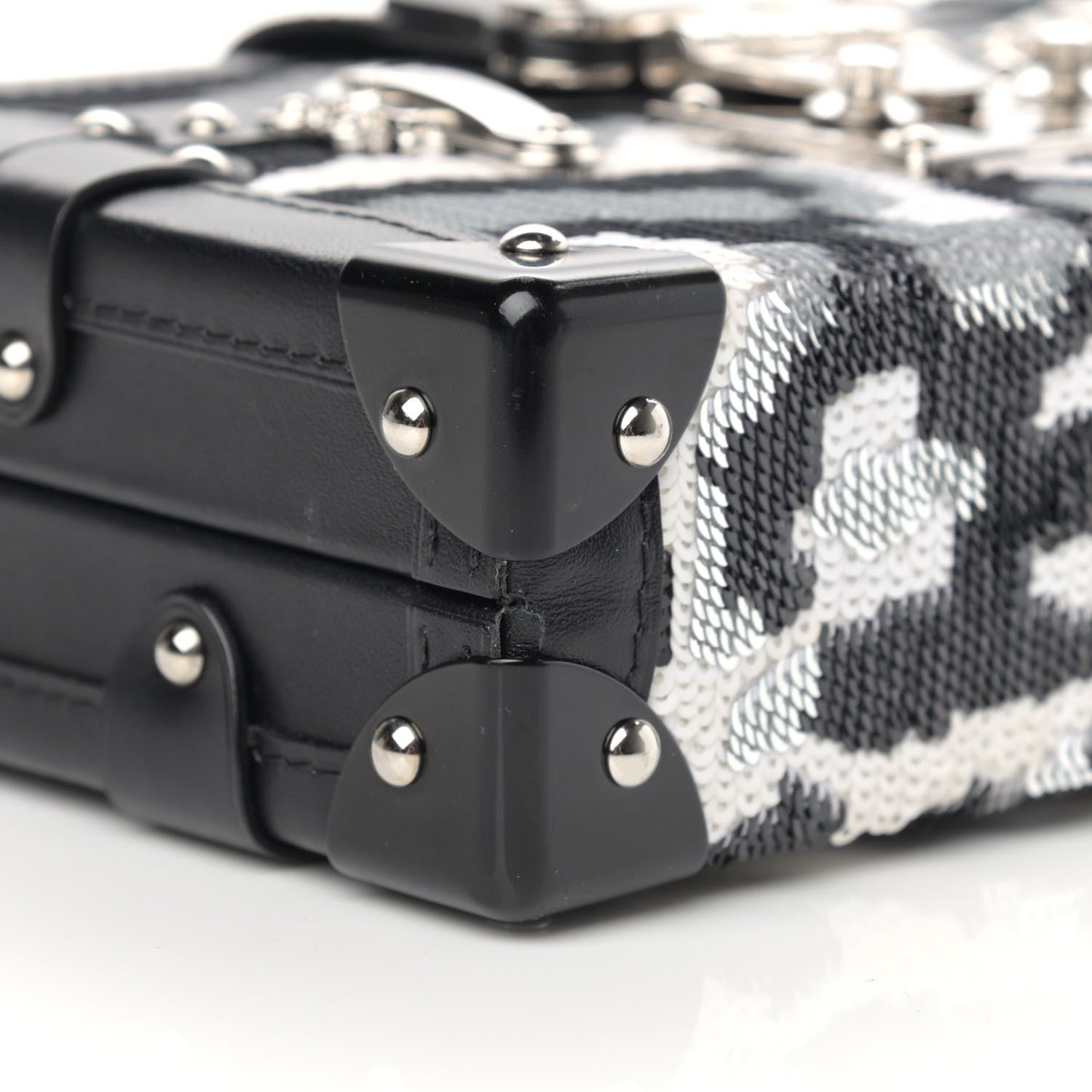 Louis Vuitton Sequins Leopard Petite Malle Black Gris 9 of 14