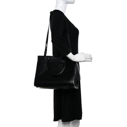 Saint Laurent Shiny Calfskin Medium Uptown Tote Black 2 of 16