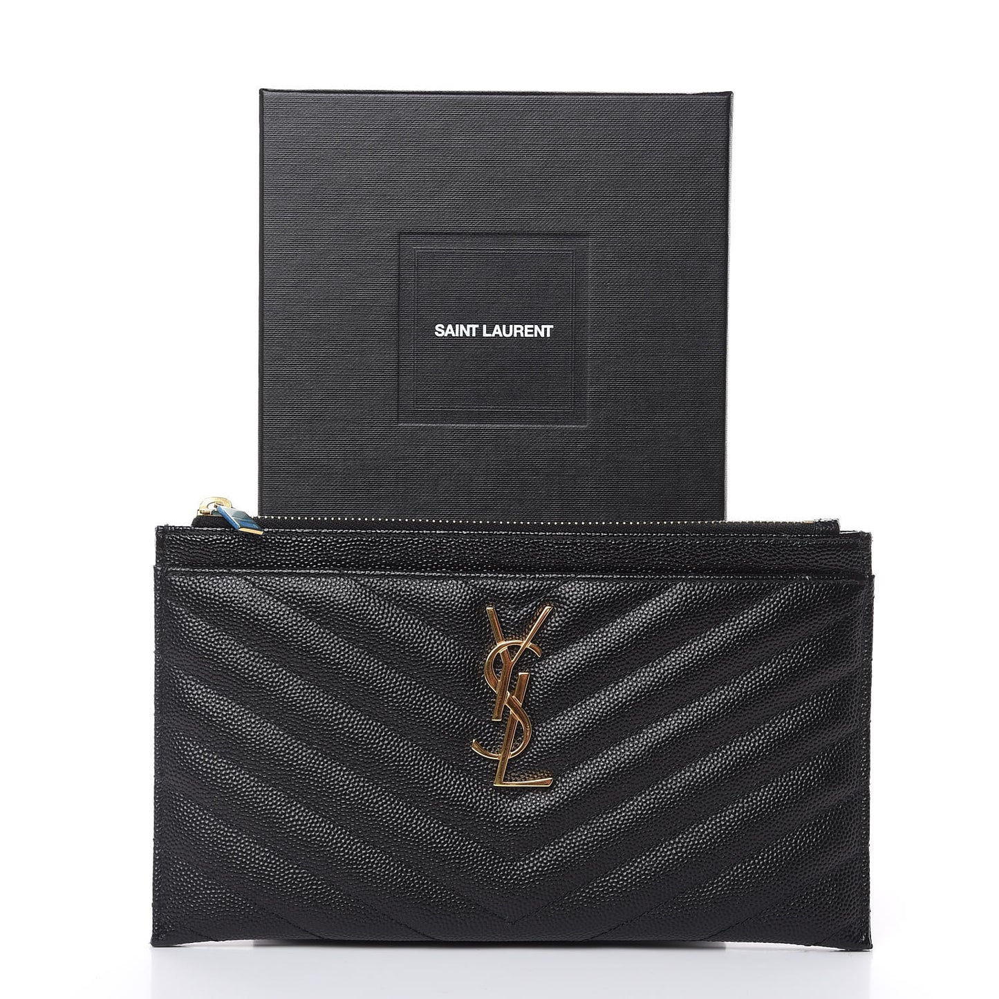Grain De Poudre Chevron Monogram Bill Pouch Black