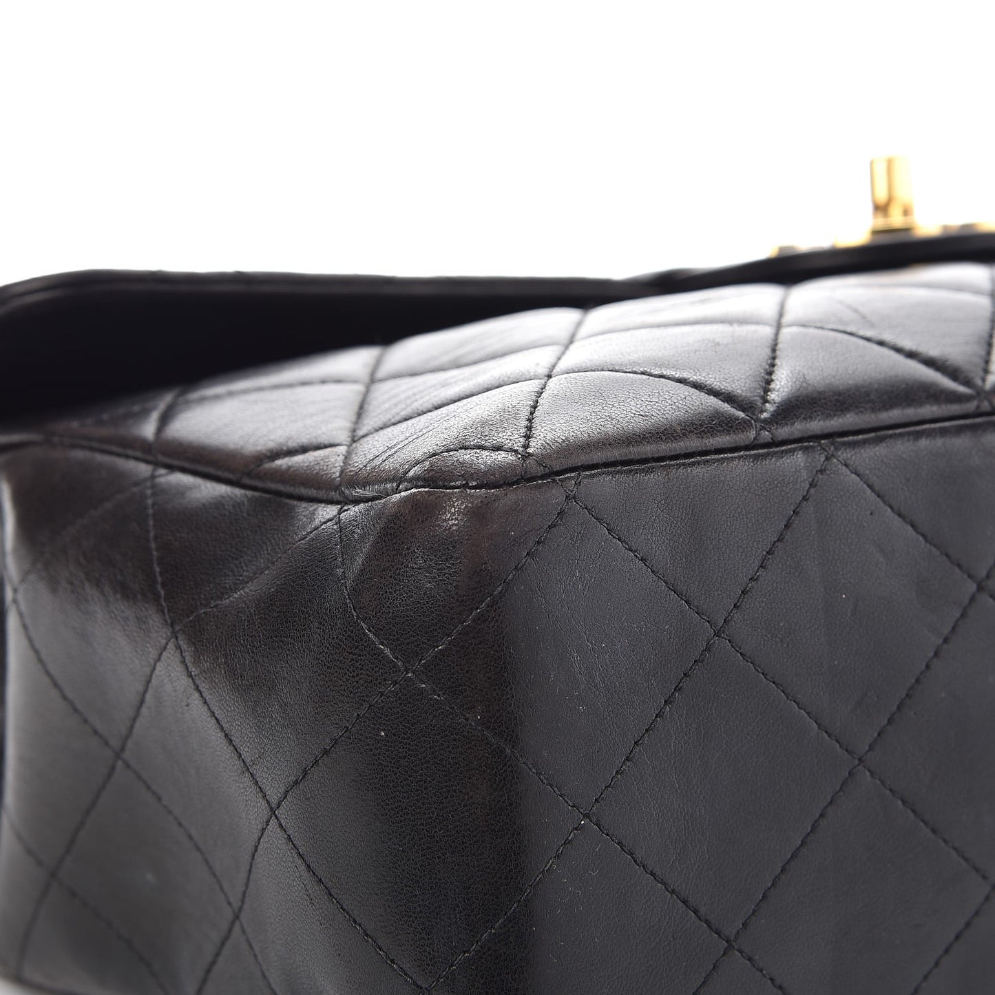 Lambskin Quilted Jumbo Single Flap Black