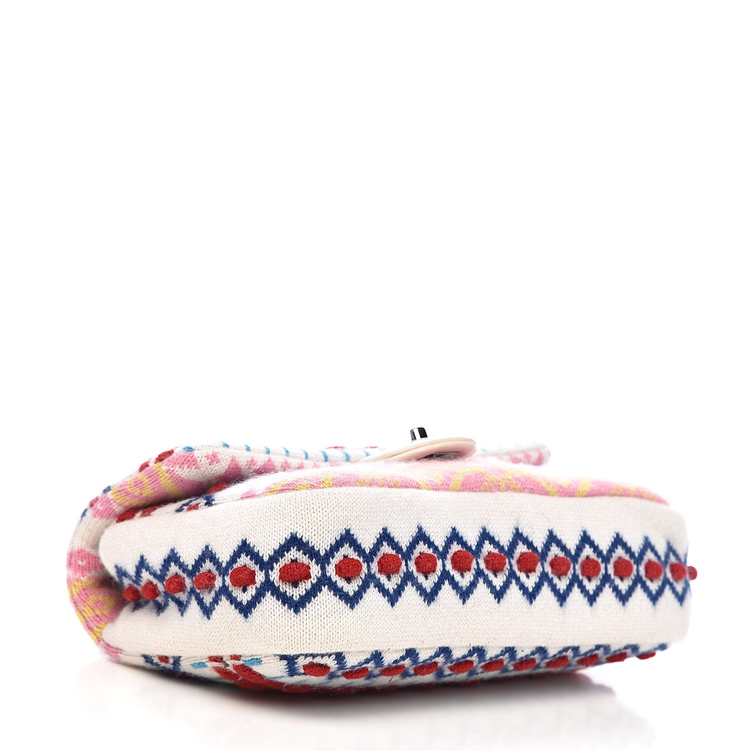 Chanel Cashmere Knit Medium Single Flap Multicolor White 4 of 14