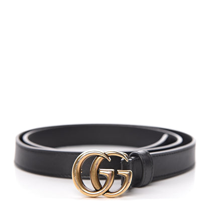 Gucci Calfskin Double G 20mm Belt 80 32 Black 1 of 7