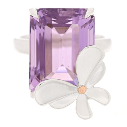 Tiffany Sterling Silver 18K Rose Gold Amethyst Return to Tiffany Love Bugs Butterfly Ring 54 7 1 of 4