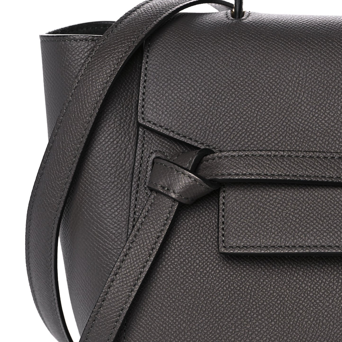 Baby Grained Calfskin Micro Belt Bag Grey