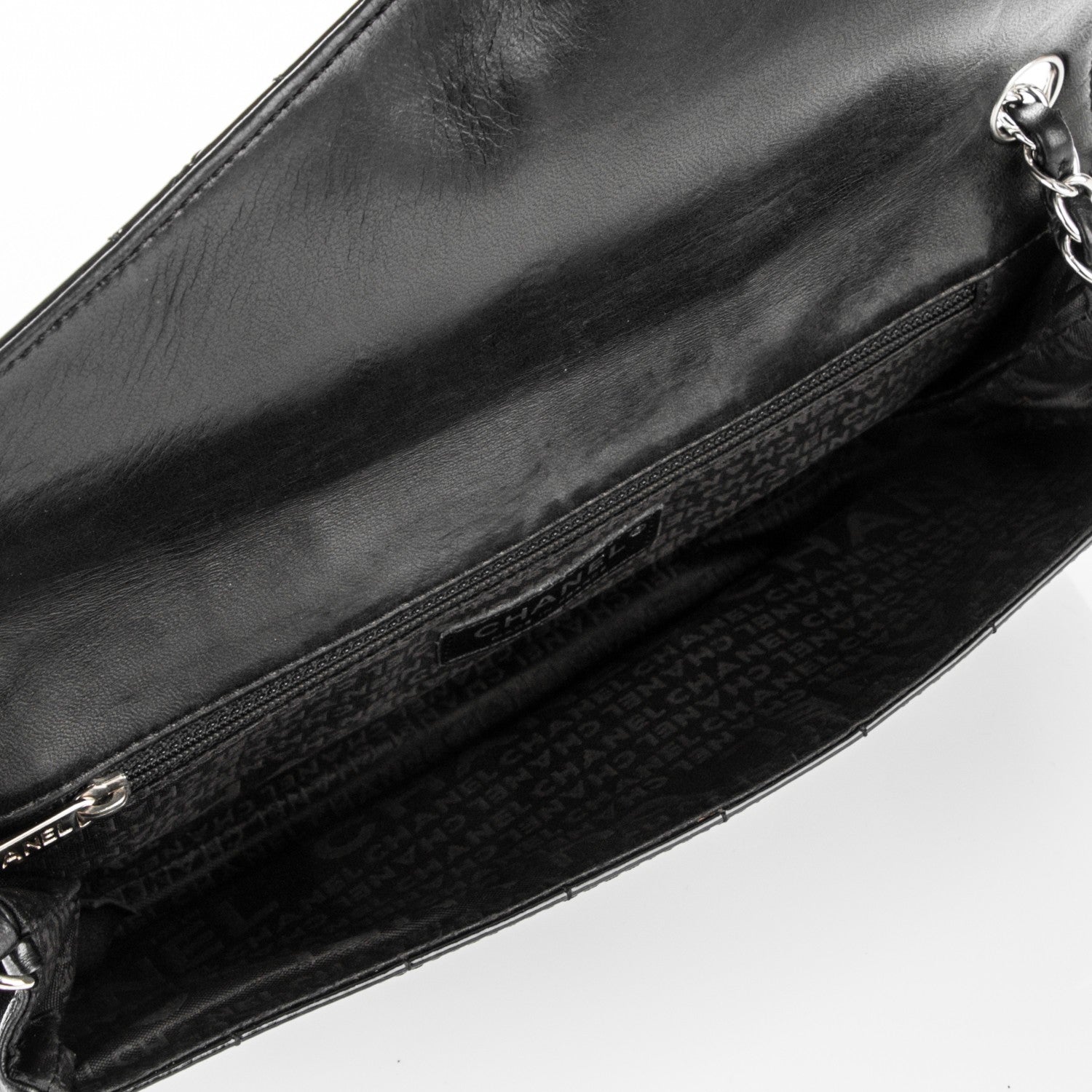 Chanel Patent Square Stitched CC Flap Clutch Black 5 of 7