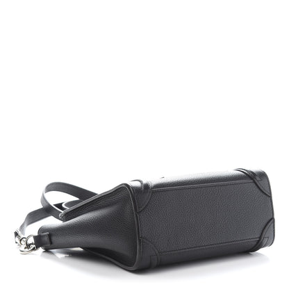Celine Drummed Calfskin Nano Luggage Black 4 of 9
