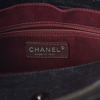 Chanel Crumpled Grained Calfskin Quilted CC Crave Tote Black 6 of 11