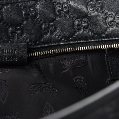 Gucci Guccissima Medium Zippered Shopping Tote Black 13 of 14