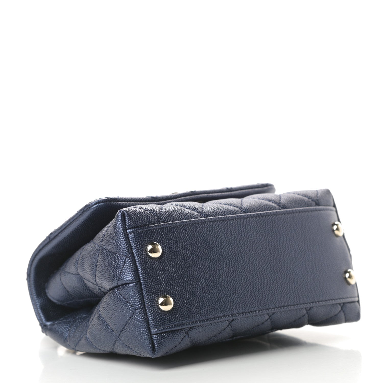 Chanel Iridescent Caviar Quilted Extra Mini Coco Handle Flap Dark Blue 4 of 11
