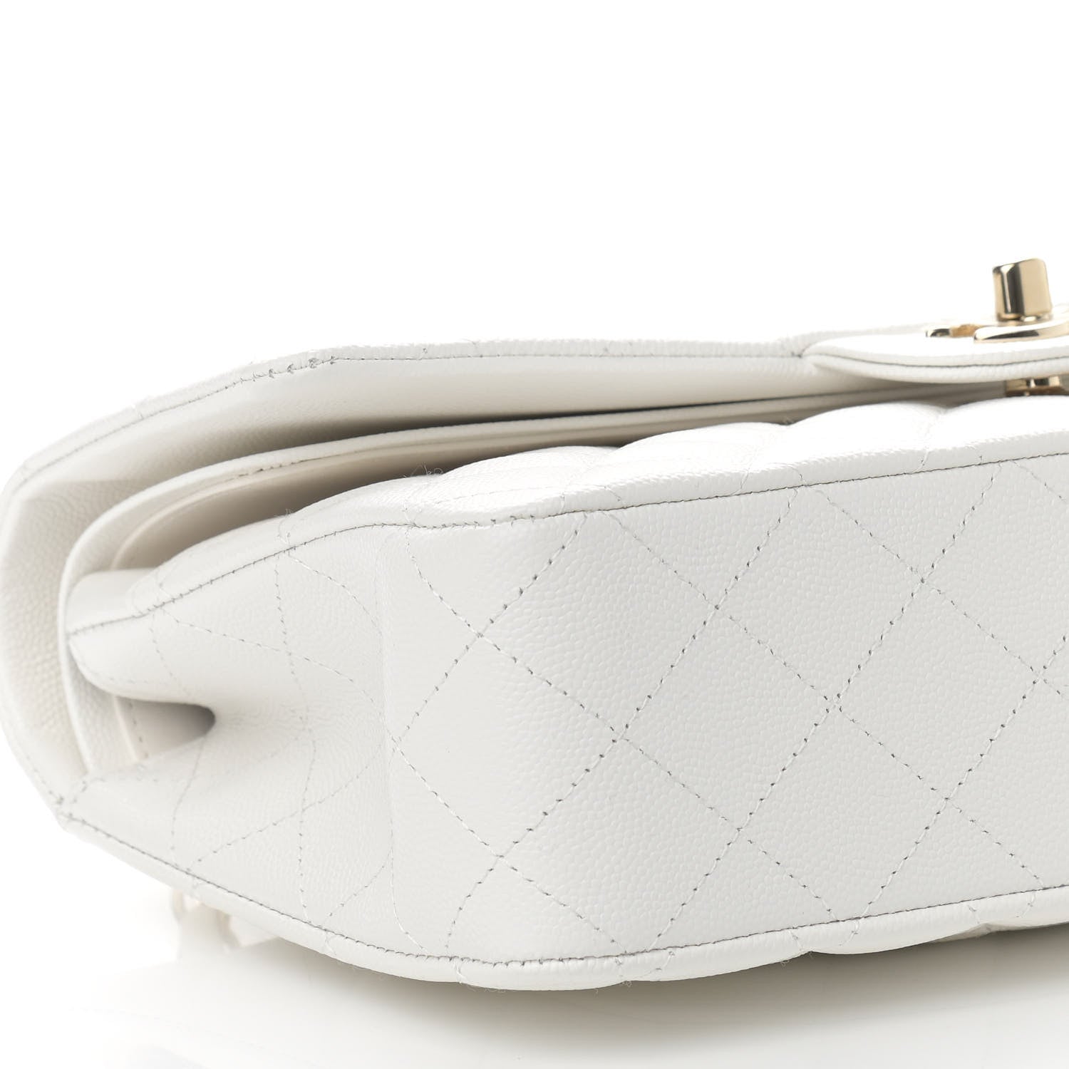 Chanel Caviar Quilted Medium Double Flap White 9 of 11