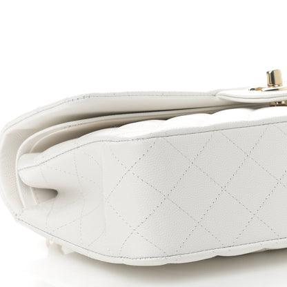 Chanel Caviar Quilted Medium Double Flap White 9 of 11