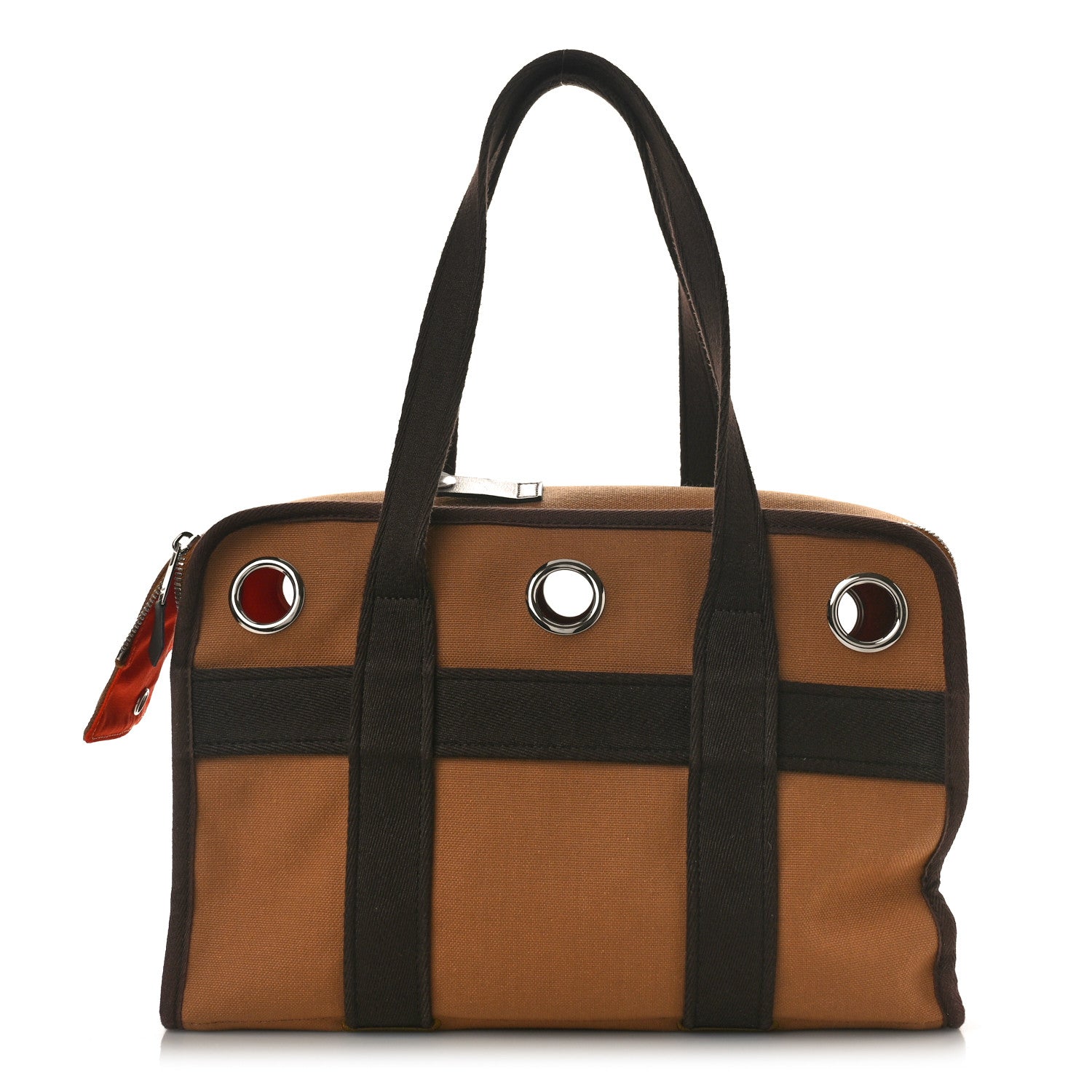 Hermes Polyamide Cotton Carrying Dog Bag Fauve Feu 1 of 8