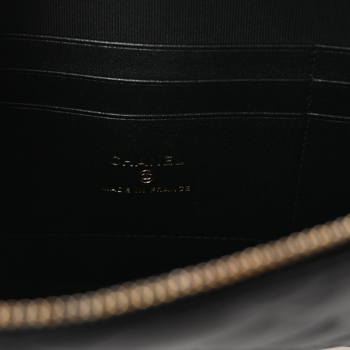 Lambskin Quilted CC Pouch Wristlet Black