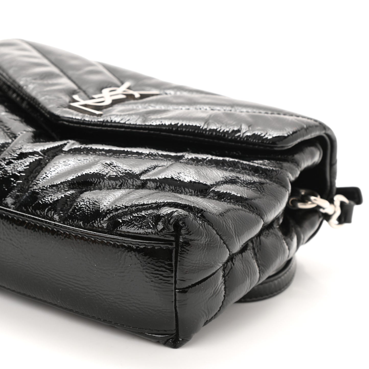 Patent Y Quilted Monogram Toy Loulou Crossbody Bag Black