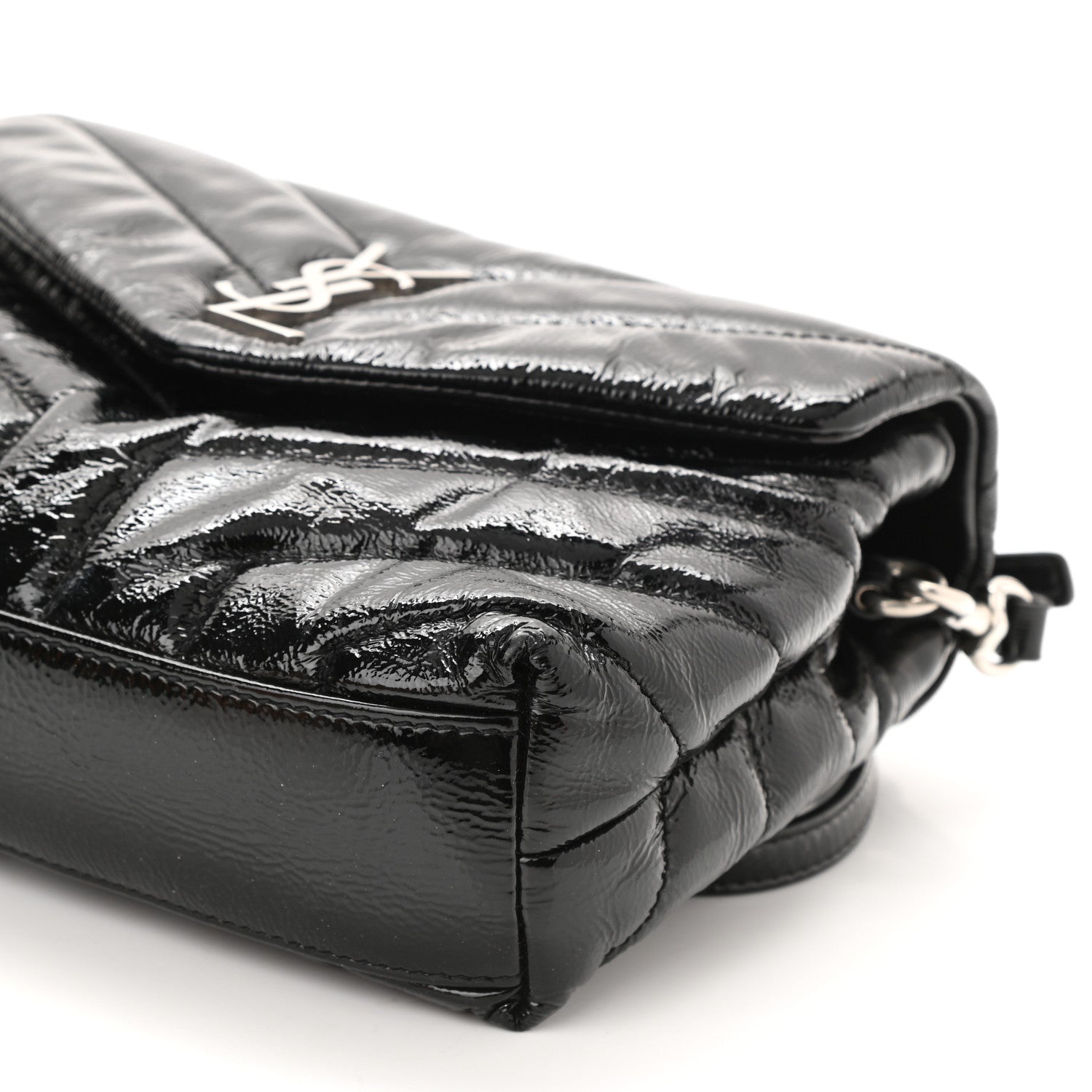 Saint Laurent Patent Y Quilted Monogram Toy Loulou Crossbody Bag Black 8 of 8