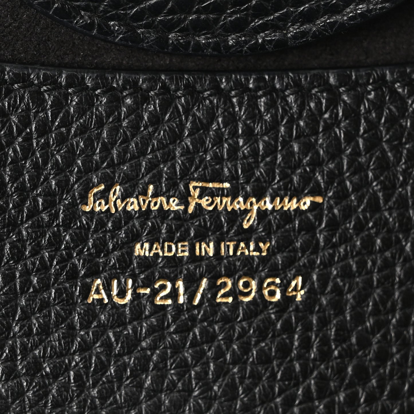 Tumbled Calfskin Gancini Mini Bag Black