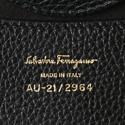 Salvatore Ferragamo Tumbled Calfskin Gancini Mini Bag Black 6 of 9