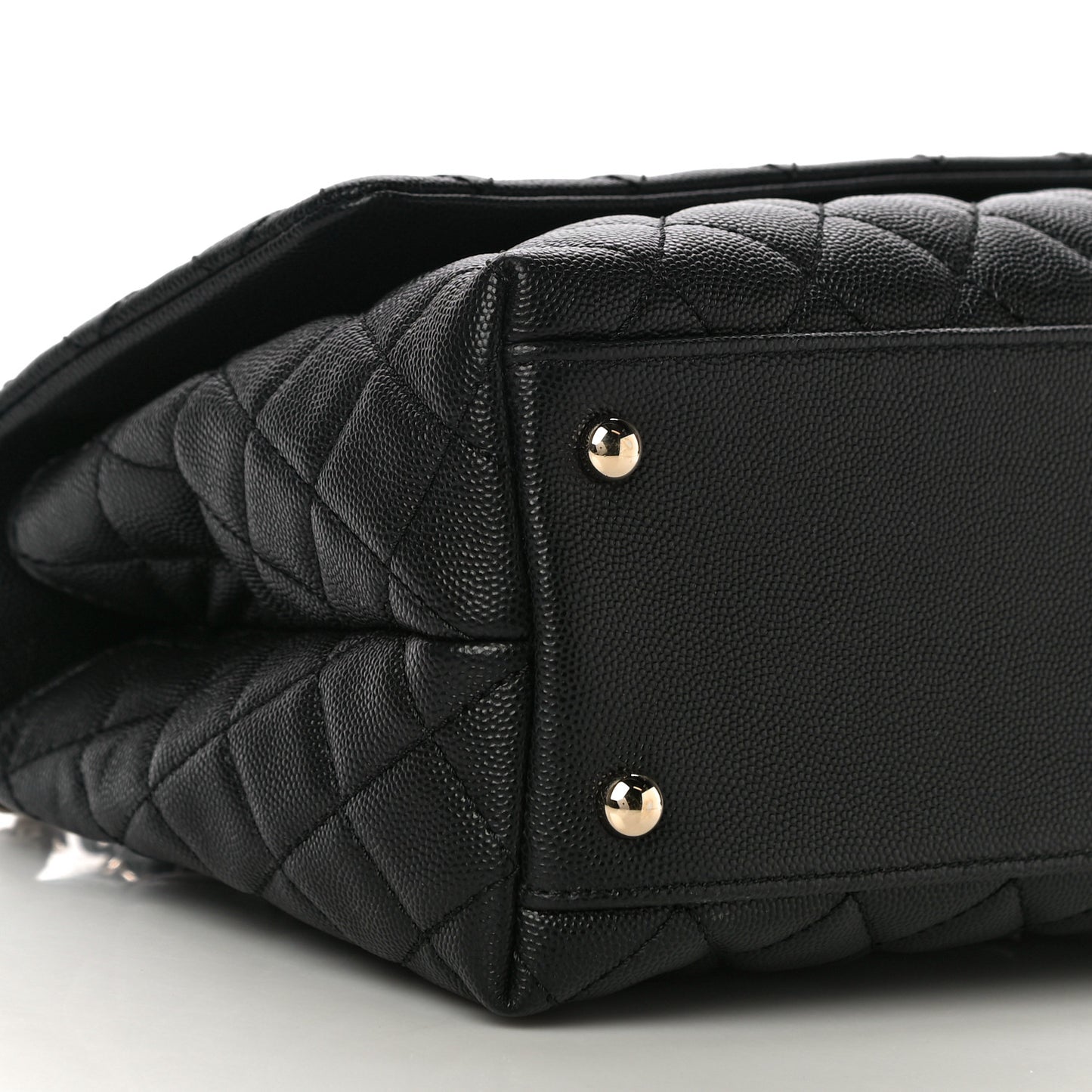 Caviar Quilted Small Coco Handle Flap Black