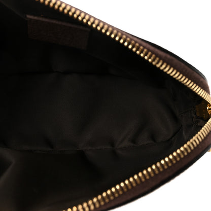 Gucci GG Supreme Monogram Textured Calfskin Web Medium Ophidia Cosmetic Case Beige Ebony New Acero 5 of 8