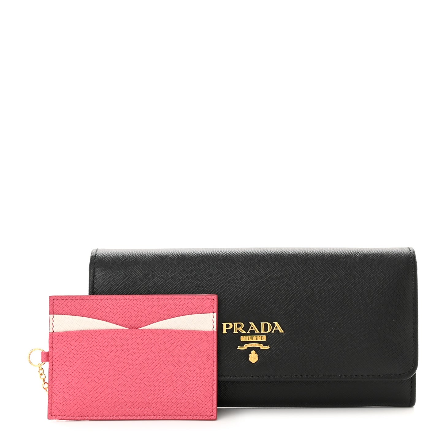 Saffiano Continental Flap Wallet Black Ibisco