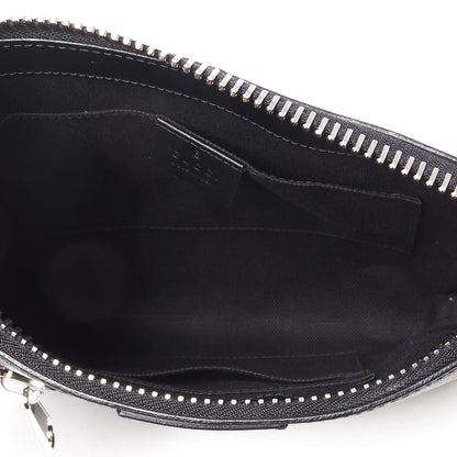 Gucci GG Supreme Monogram Web Small Flat Messenger Bag Black Grey 5 of 10