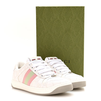 Gucci GG Monogram Web Screener Sneakers 35.5 White Grey Pink 9 of 9