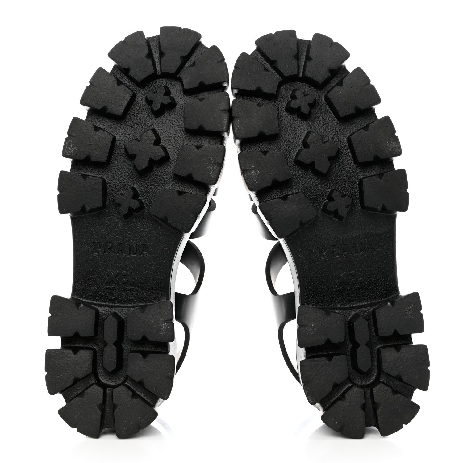 Prada Foam Rubber Triangle Logo Monolith 55mm Cage Sandals 39 Black 5 of 9