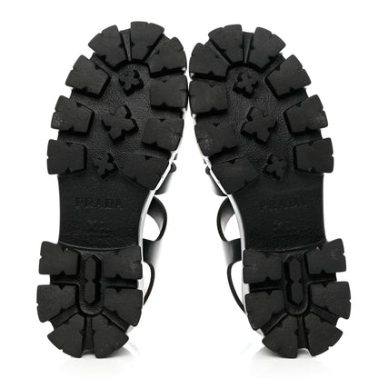 Prada Foam Rubber Triangle Logo Monolith 55mm Cage Sandals 39 Black 5 of 9