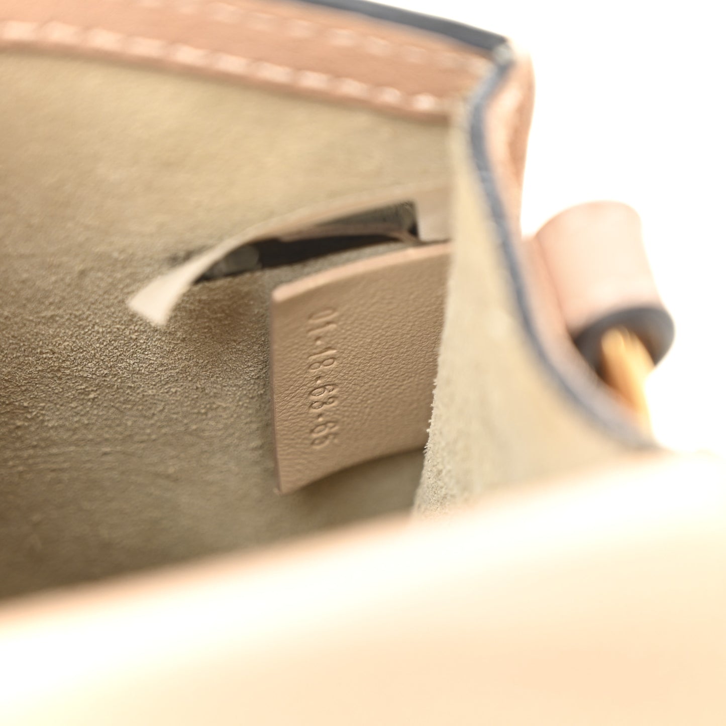 Calfskin Suede Small Nile Bracelet Bag Biscotti Beige