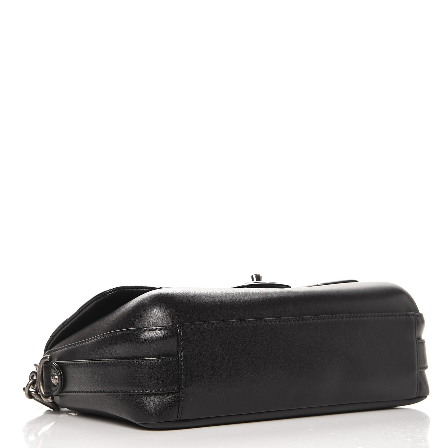 Calfskin Quilted Large Rock My Shoulder Flap Black