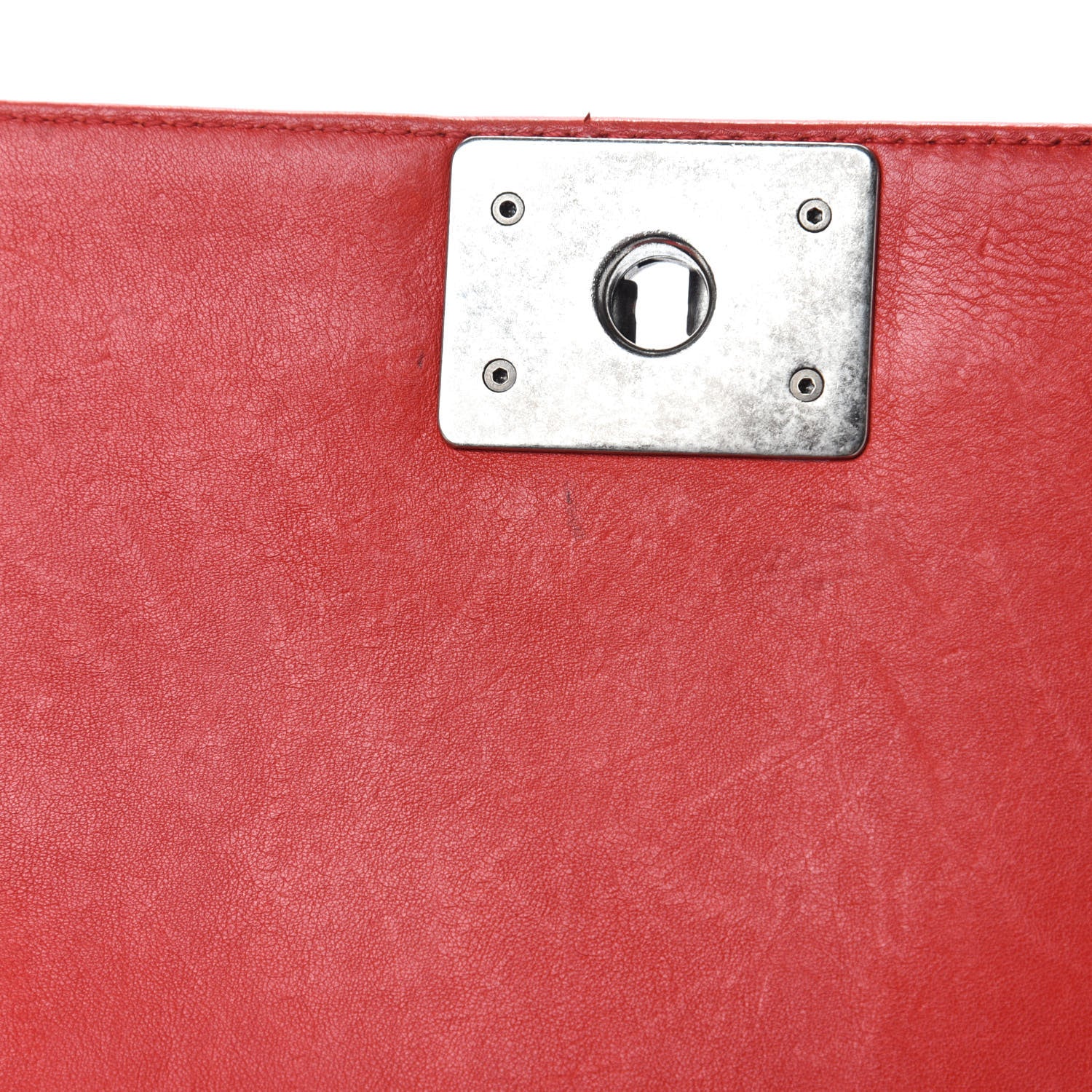 Chanel Calfskin Quilted Double Stitch Medium Boy Flap Red 12 of 20