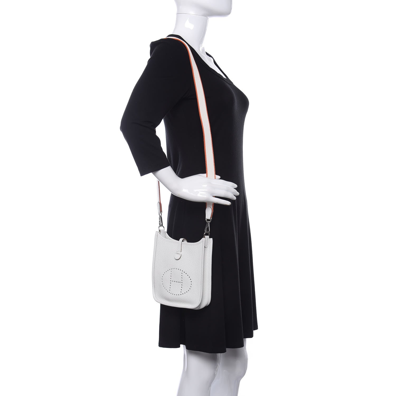 Hermes Taurillon Clemence Amazone Evelyne TPM White 2 of 10