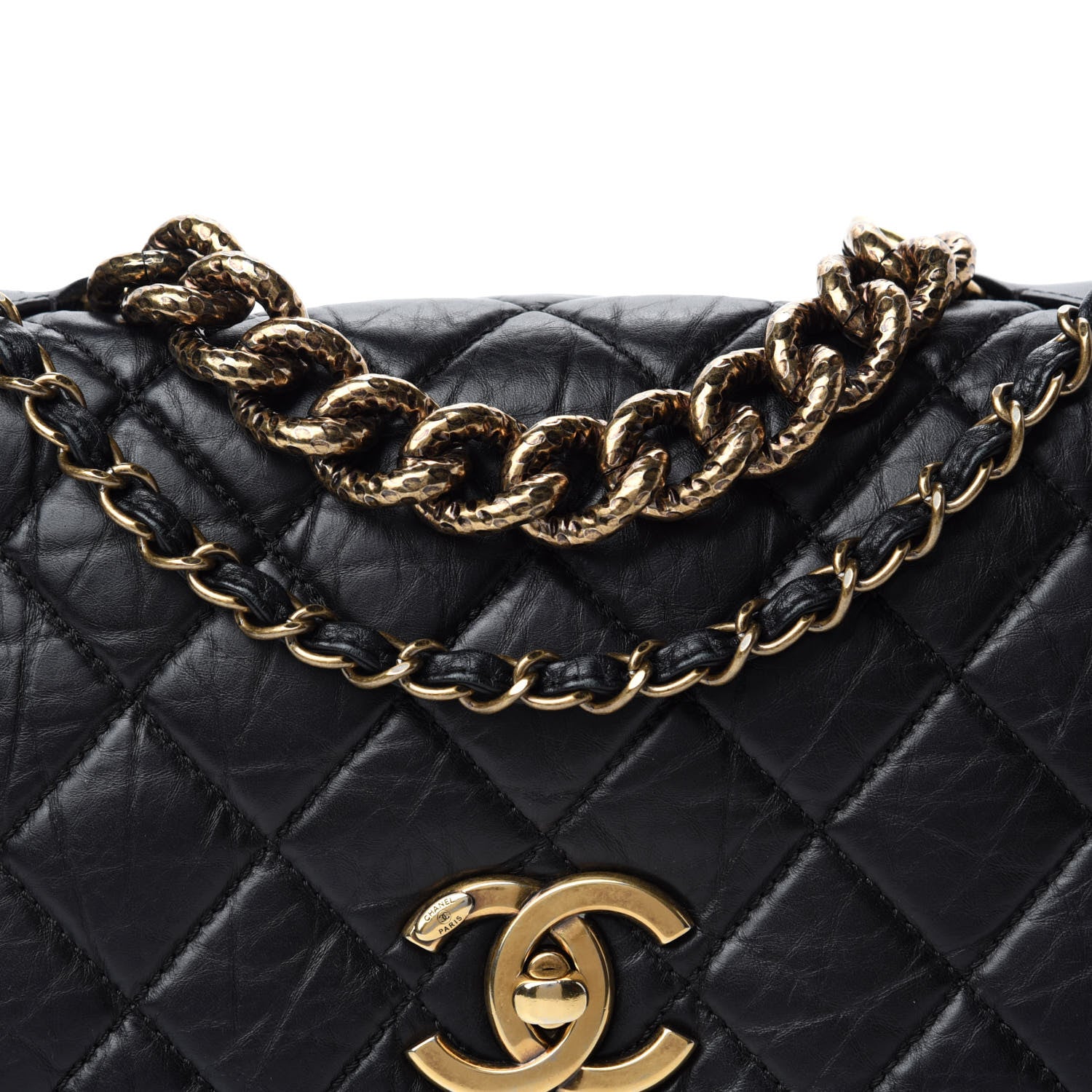 Chanel Aged Calfskin Quilted Small Pondichery Flap Black 10 of 10