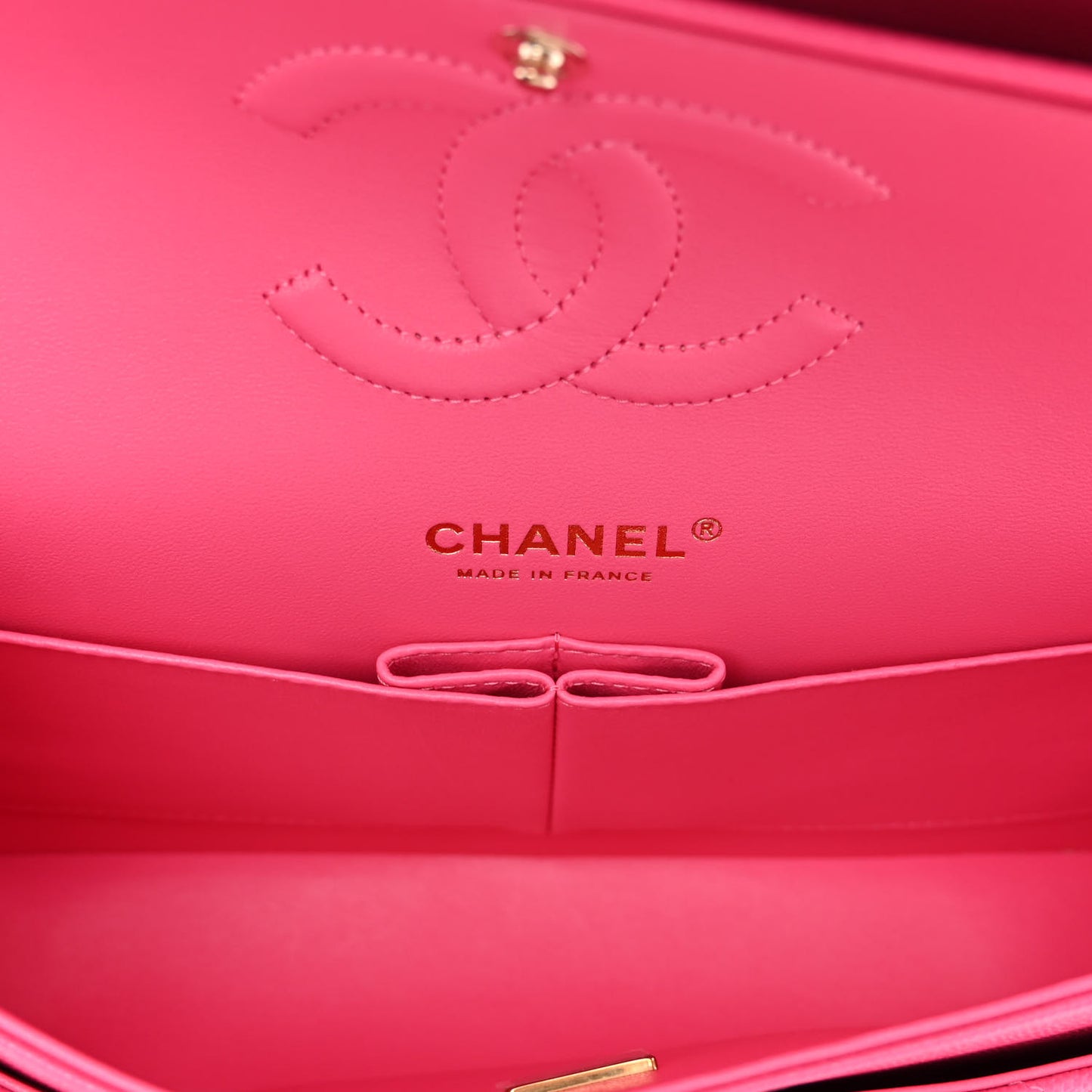 Caviar Quilted Medium Double Flap Pink