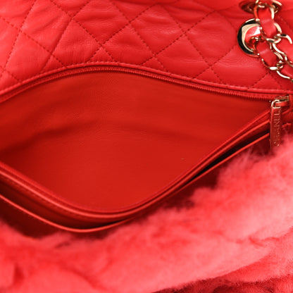 Chanel Shearling Lambskin Quilted Flap Red 10 of 11