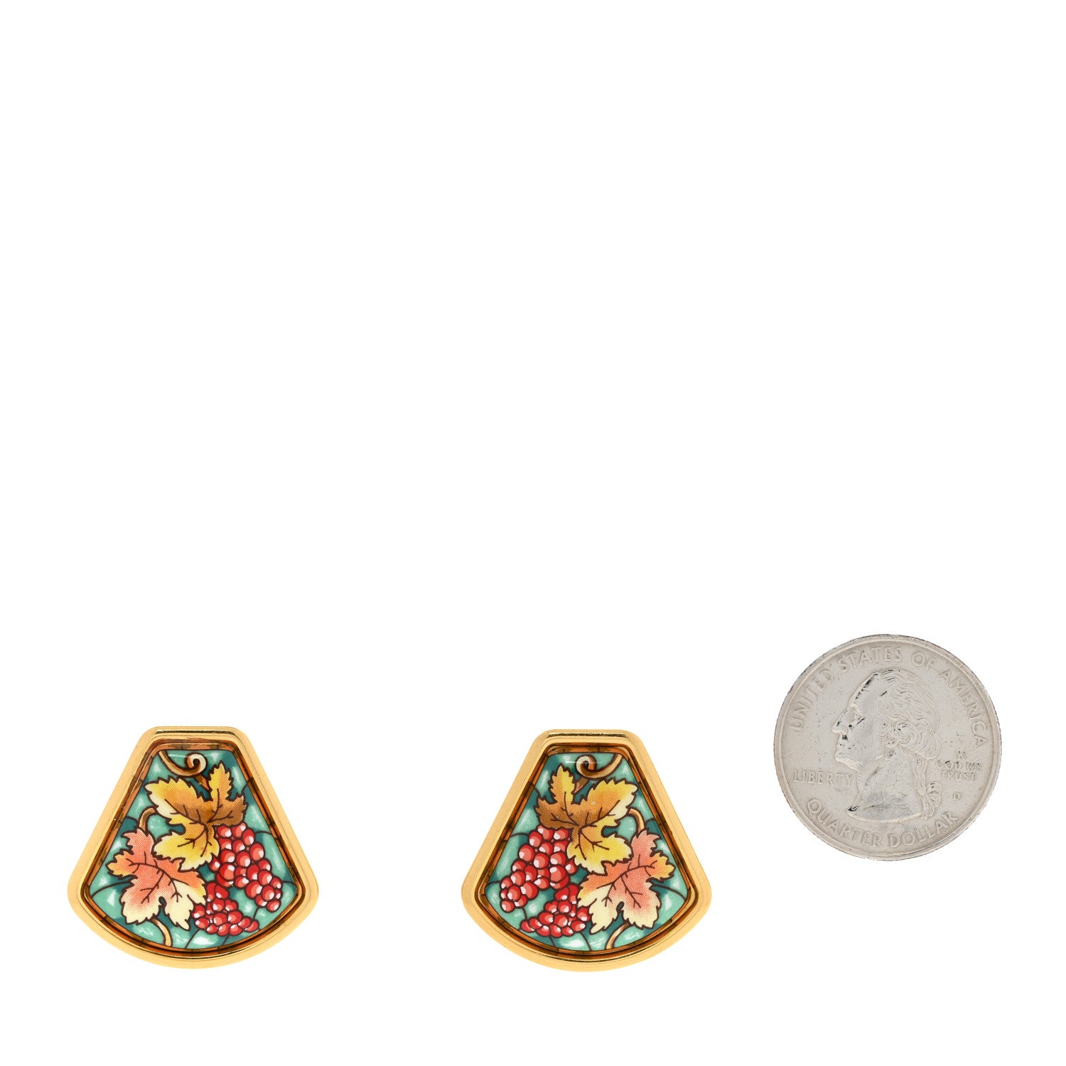 Hermes Printed Enamel Clip On Earrings 2 of 6