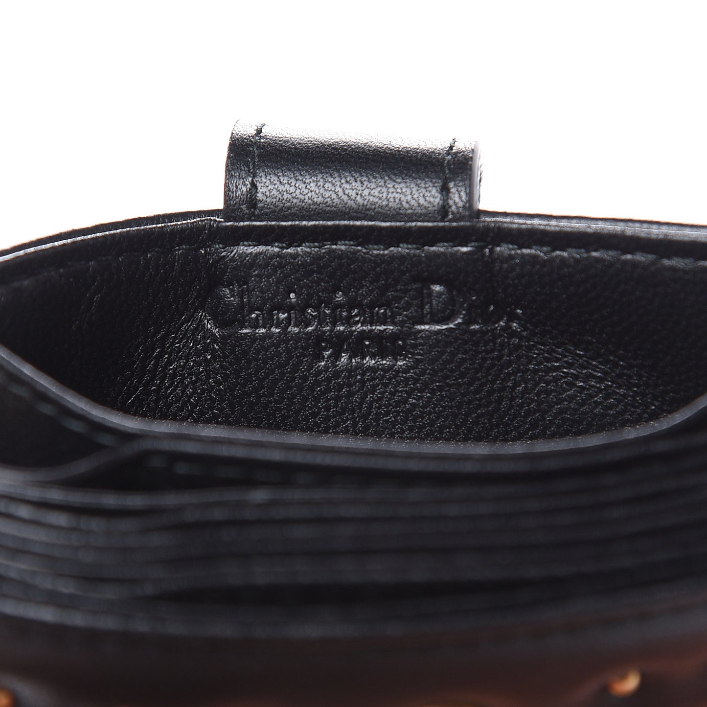 Lambskin Studded Cannage Lady Dior 5-Gusset Card Holder Black