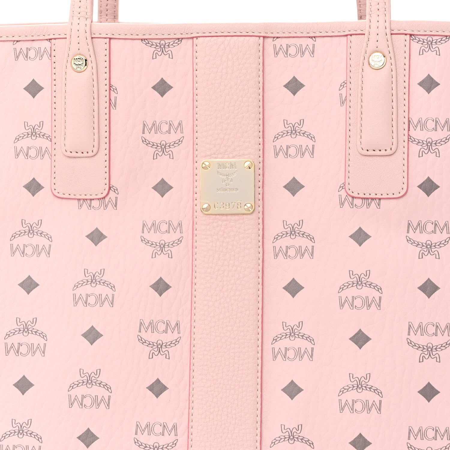 MCM Visetos Medium Liz Reversible Shopper Tote Powder Pink 9 of 19