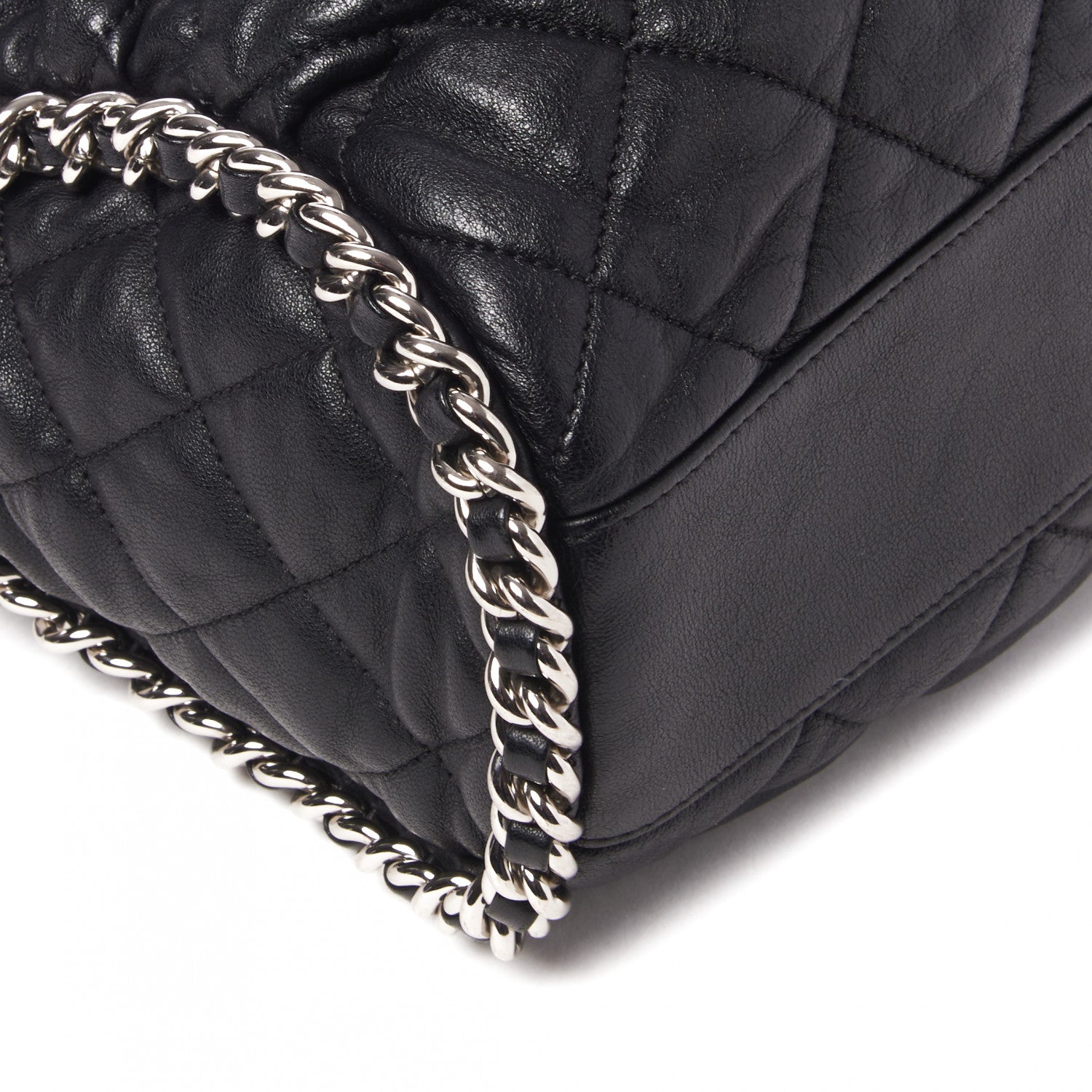 Chanel Washed Lambskin Chain Around Hobo Black 5 of 9