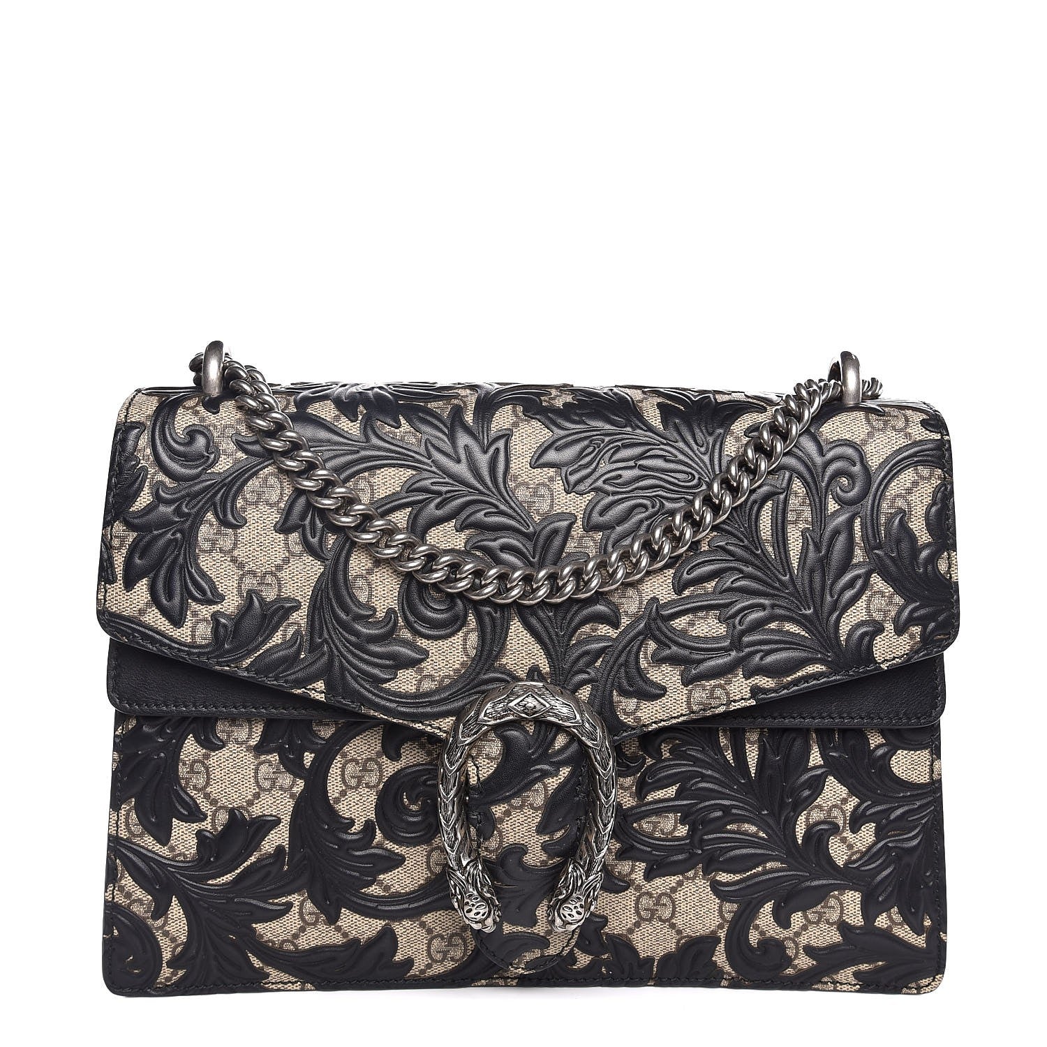 Gucci GG Supreme Monogram Arabesque Medium Dionysus Shoulder Bag Black 1 of 7