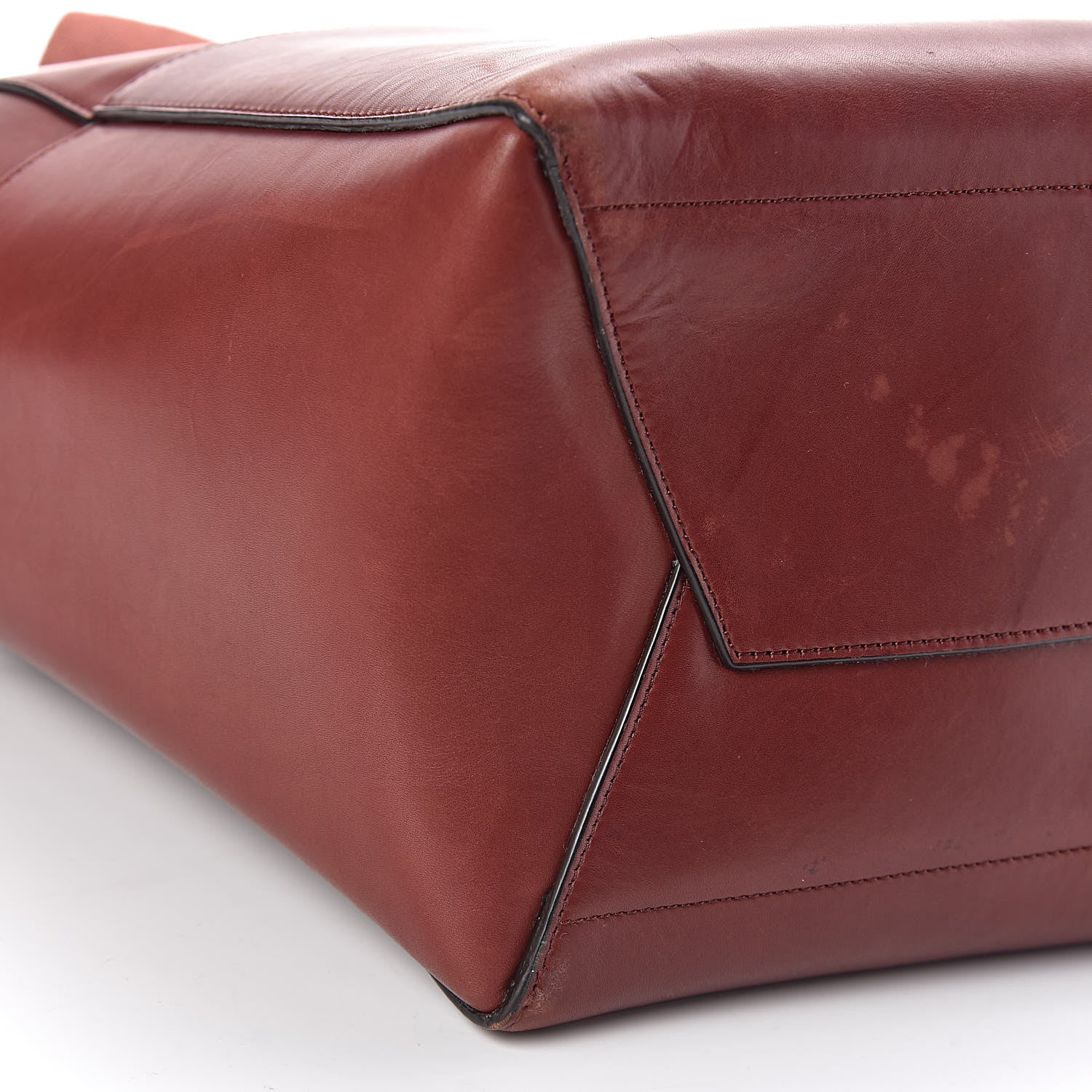 Celine Natural Calfskin Sangle Bucket Bag Red Wood 7 of 18