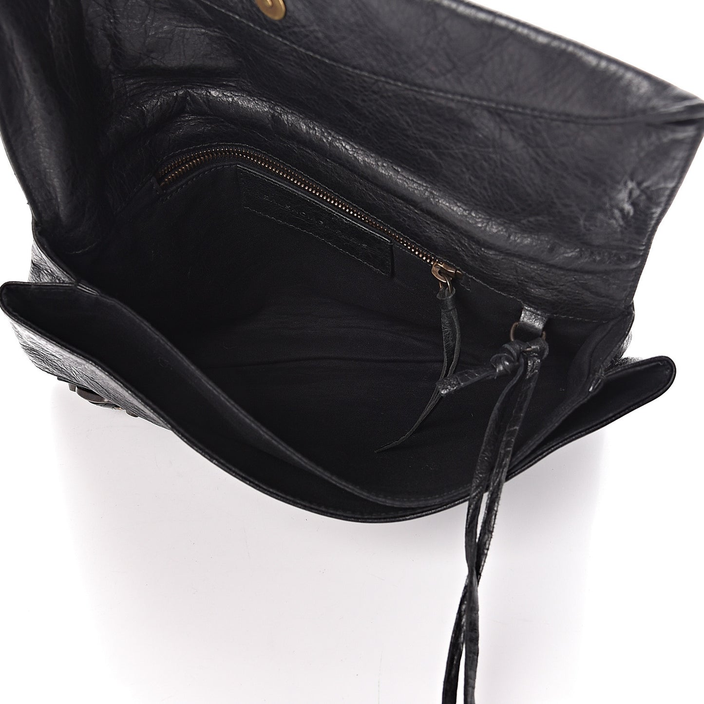 Agneau Classic Hardware Envelope Clutch Black
