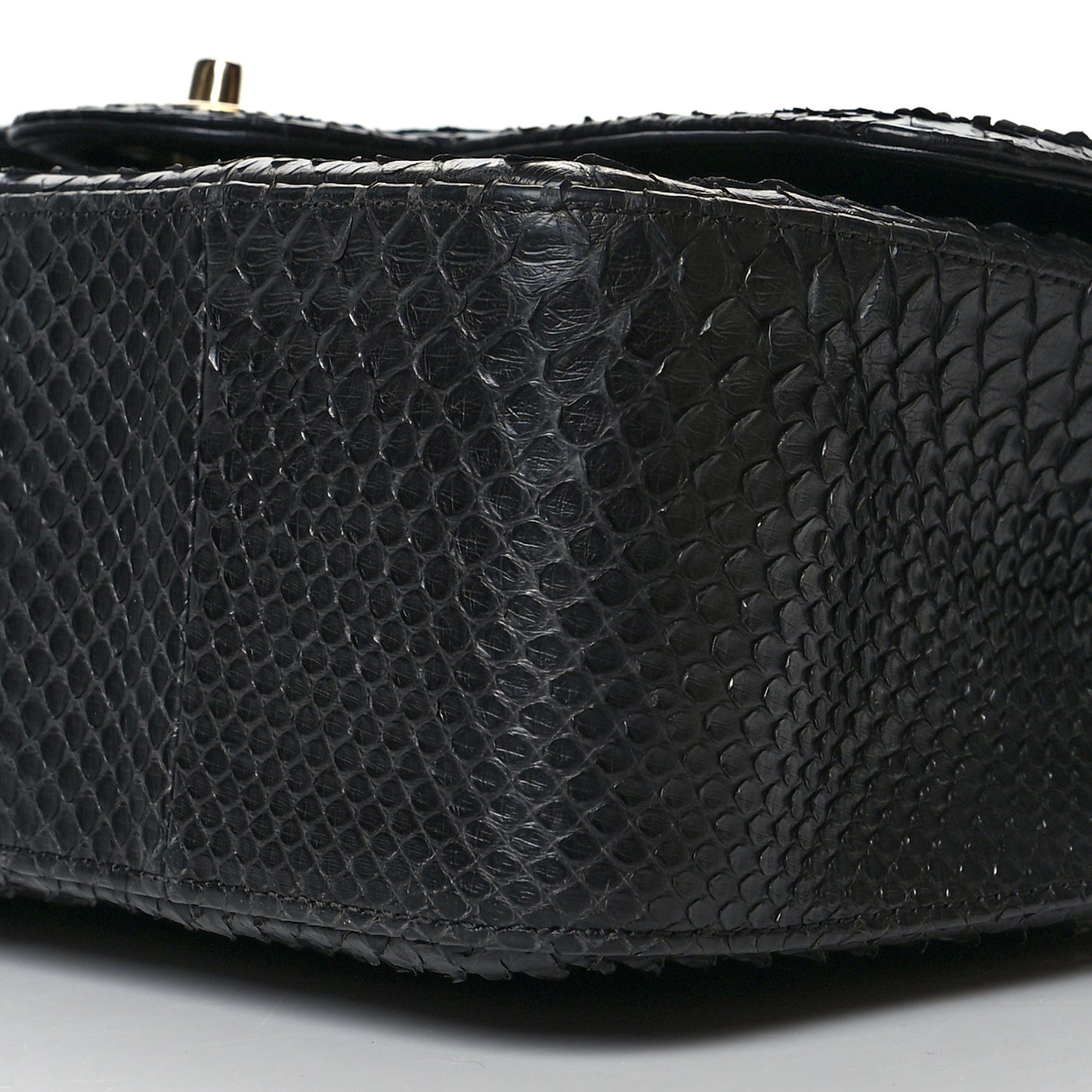 Snakeskin Jumbo Double Flap Black
