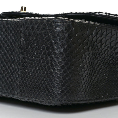 Chanel Snakeskin Jumbo Double Flap Black 10 of 14