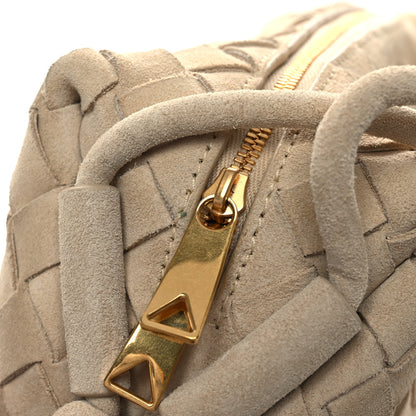Bottega Veneta Suede Intrecciato Small Loop Camera Bag Sand 11 of 12