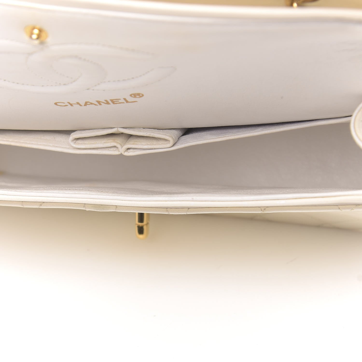 Chanel Lambskin Quilted Medium Double Flap White 5 of 13