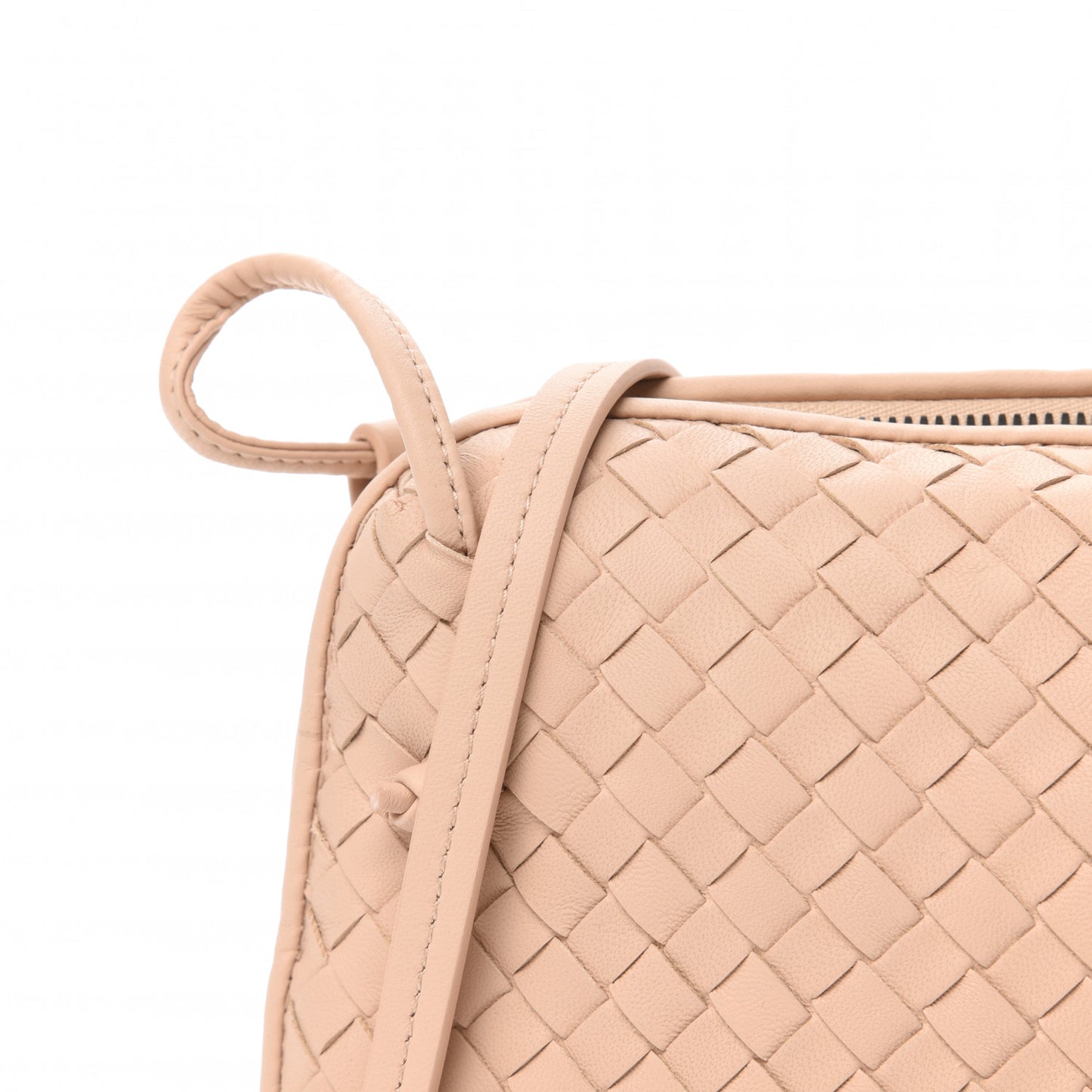 Nappa Intrecciato Nodini Crossbody Messenger Nude