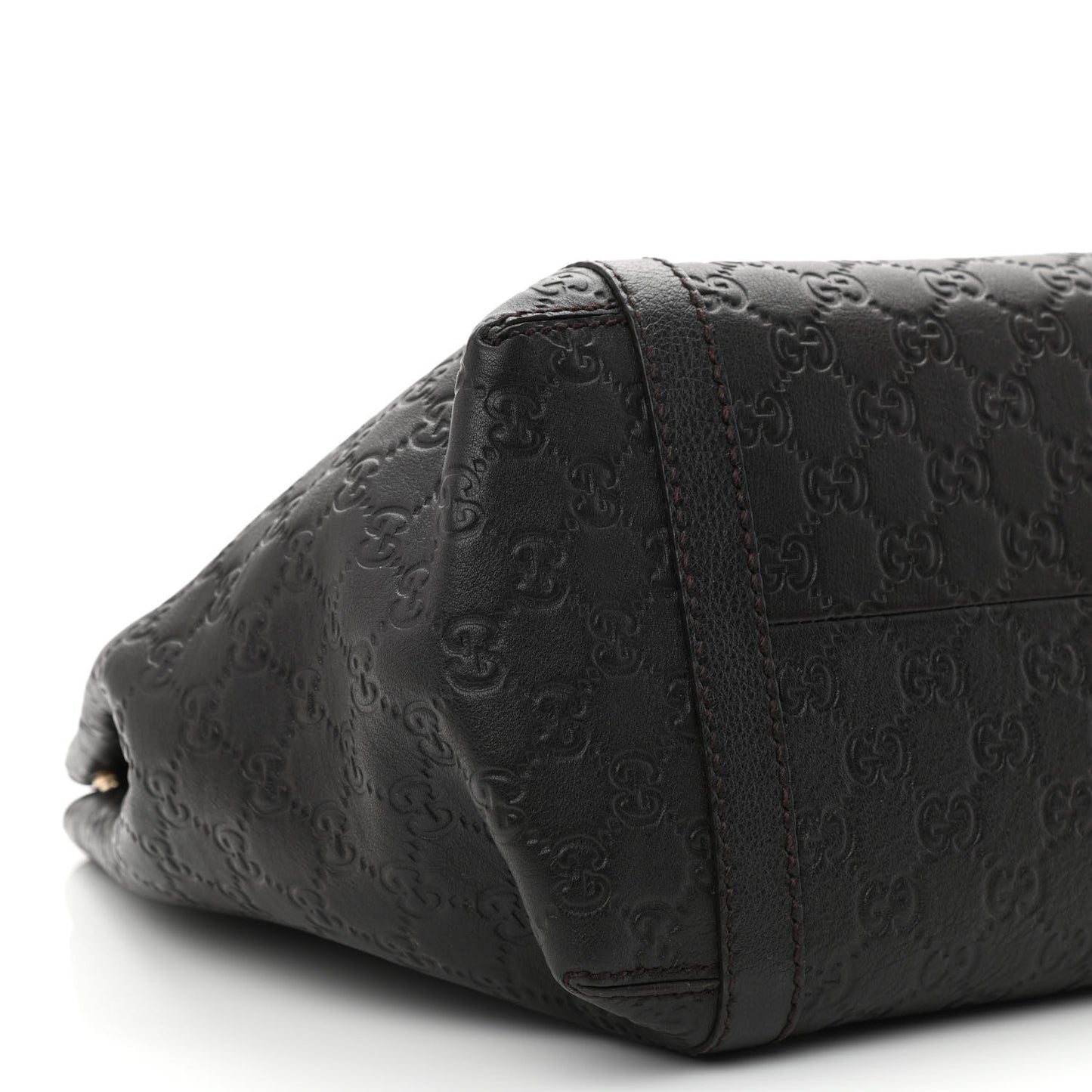 Guccissima New Ladies Web Tote Dark Brown