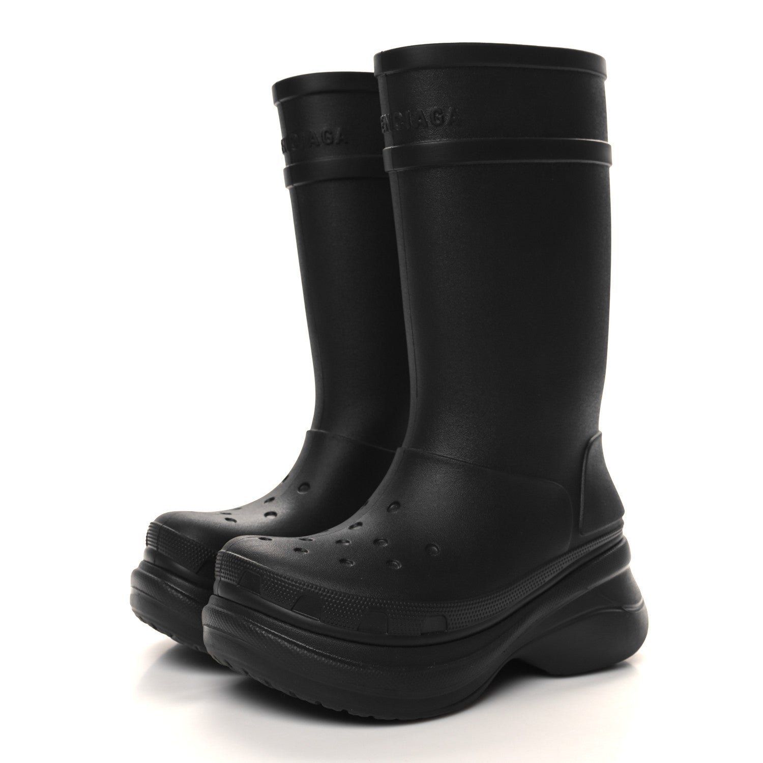 Balenciaga X CROCS Rubber Womens Rain Boots 41 Black 3 of 6